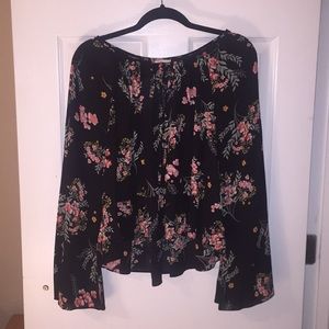 Black and floral blouse